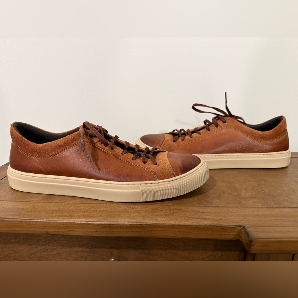 Donald Pliner Brown  Men’s Leather Lace Up Sneakers Size 10.5